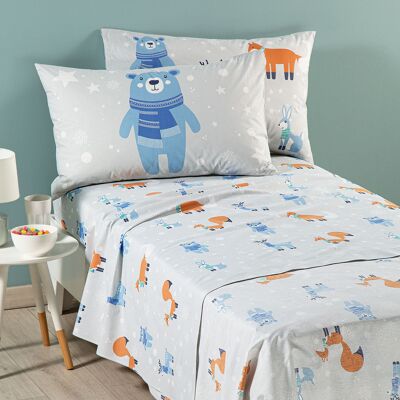 Completo Lenzuola in Cotone Teddy Singolo Caleffi Kids Ragazzo Ghiaccio Caleffi Completo Lenzuola in Cotone Teddy Singolo Caleffi Kids Ragazzo Ghiaccio Caleffi