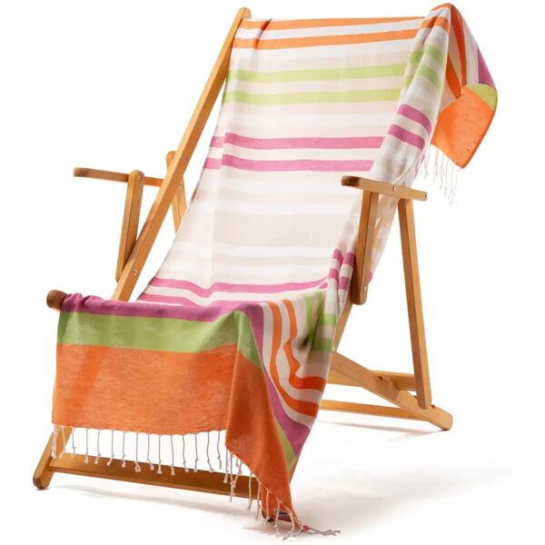 caleffi telo mare in cotone arancio rainbow fouta