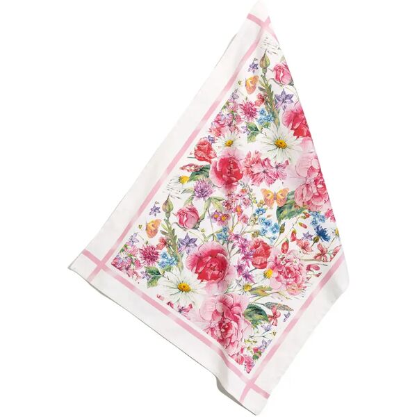 caleffi canovaccio da cucina flower in cotone   cm. 50x70