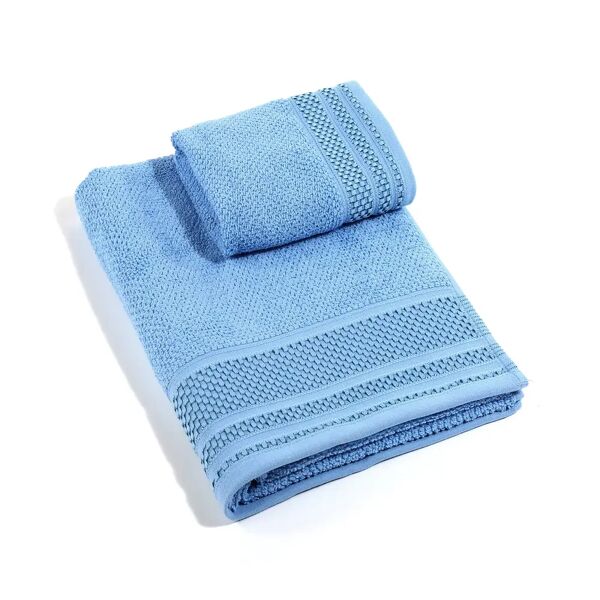 caleffi asciugamano con ospite in cotone gim azzurro