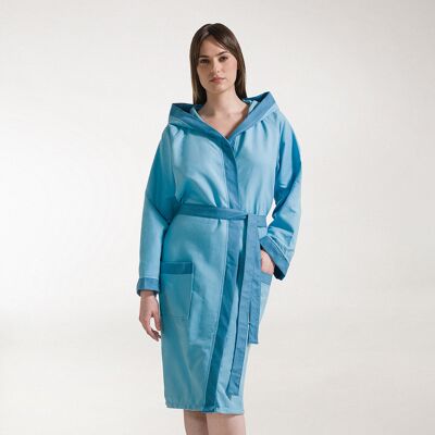 Accappatoio con Cappuccio in Microfibra Tecno-bicolor XL Spugnissima Tinta Unita Azzurro Caleffi Accappatoio con Cappuccio in Microfibra Tecno-bicolor XL Spugnissima Tinta Unita Azzurro Caleffi