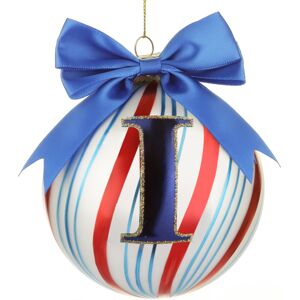 KASANOVA Pallina Natale con lettera I 10 cm Circus blu KASANOVA Pallina Natale con lettera I 10 cm Circus blu