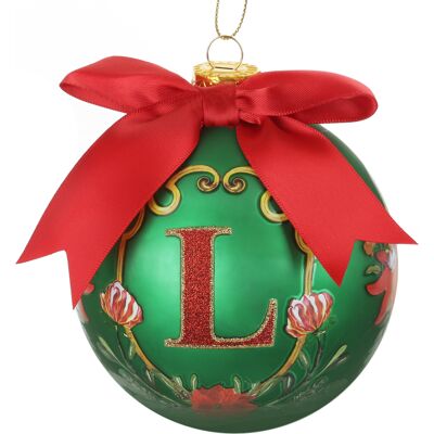 KASANOVA Pallina Natale lettera L 10 cm Royal Garden KASANOVA Pallina Natale lettera L 10 cm Royal Garden