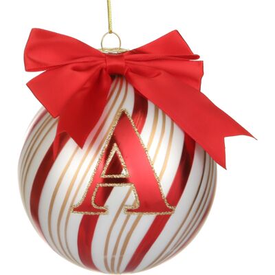 KASANOVA Pallina Natale con lettera A 10 cm Circus rosso KASANOVA Pallina Natale con lettera A 10 cm Circus rosso