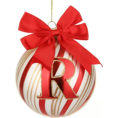 KASANOVA Pallina Natale con lettera R 10 cm Circus rosso KASANOVA Pallina Natale con lettera R 10 cm Circus rosso