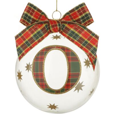 KASANOVA Pallina Natale con lettera O 10 cm tartan KASANOVA Pallina Natale con lettera O 10 cm tartan