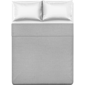 KASANOVA Lenzuolo piano matrimoniale cotone percalle grigio KASANOVA Lenzuolo piano matrimoniale cotone percalle grigio