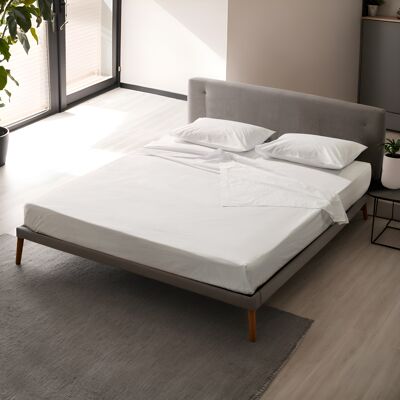 KASANOVA Lenzuolo piano matrimoniale bianco cotone percalle KASANOVA Lenzuolo piano matrimoniale bianco cotone percalle