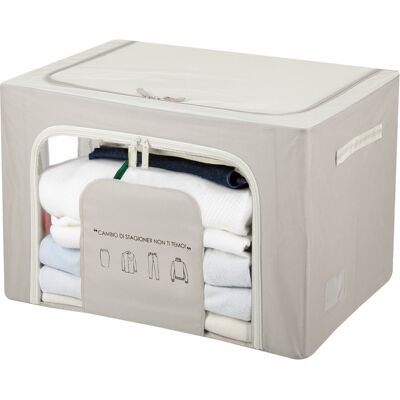 KASANOVA Scatola armadio 60x42x40 cm doppia cerniera e scritta tortora KASANOVA Scatola armadio 60x42x40 cm doppia cerniera e scritta tortora