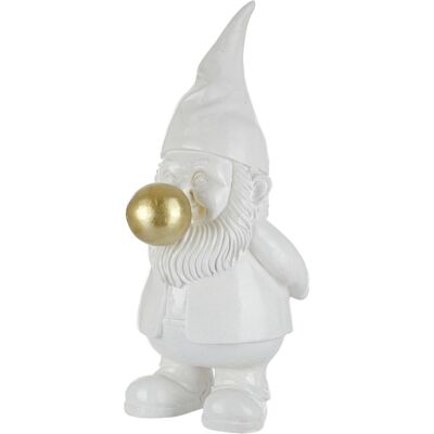Statua decorativa gnomi Kasanova - Resina, Bianco, 18,5x22x42,5cm Statua decorativa gnomi Kasanova - Resina, Bianco, 18,5x22x42,5cm