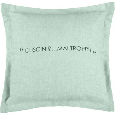 KASANOVA Cuscino divano 45x45 cm scritta verde KASANOVA Cuscino divano 45x45 cm scritta verde
