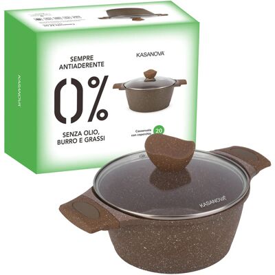 Kasanova Modello 20 cm antiaderente 0 grassi - Pentole Kasanova Modello 20 cm antiaderente 0 grassi - Pentole