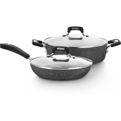 Set Pentole New Petra Dark KASANOVA - Compatibile induzione Set Pentole New Petra Dark KASANOVA - Compatibile induzione