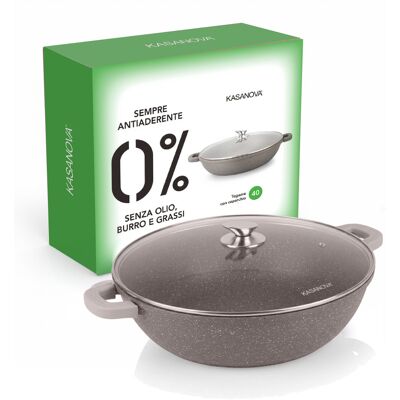 KASANOVA Tegame 40 cm con coperchio I Giganti design marrone KASANOVA Tegame 40 cm con coperchio I Giganti design marrone