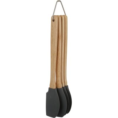 Baker's Secret Set 4 spatole da cucina silicone con manco legno Baker's Secret Set 4 spatole da cucina silicone con manco legno