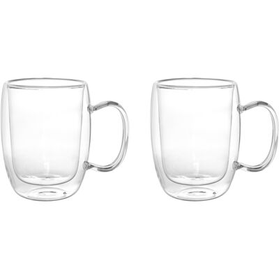 KASANOVA Set 2 mug da 280 ml, in vetro borosilicato da 12x8,5x11,5 cm KASANOVA Set 2 mug da 280 ml, in vetro borosilicato da 12x8,5x11,5 cm