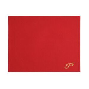 Kasanova Tovaglietta rossa con lettera P in cotone, 45x35 cm