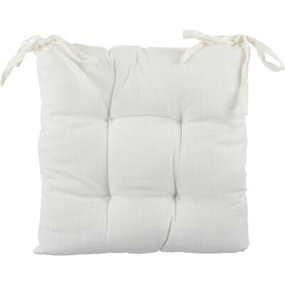 KASANOVA Cuscino sedia 38x38 cm cotone bianco Slub KASANOVA Cuscino sedia 38x38 cm cotone bianco Slub