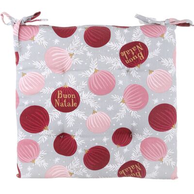KASANOVA Cuscino sedia natalizio 40x40 cm palline malva KASANOVA Cuscino sedia natalizio 40x40 cm palline malva