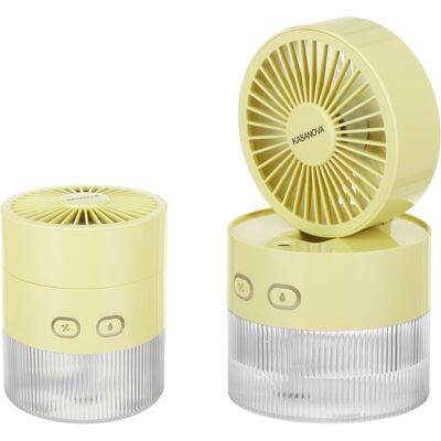 KASANOVA - Nebulizer - Giallo - 1200mAh - Ventola portatile KASANOVA - Nebulizer - Giallo - 1200mAh - Ventola portatile