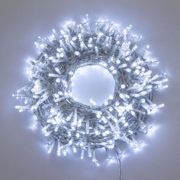 luci da esterno catena luminosa nastro di luce 30,5 m, 1500 led bianco freddo, controller con 8 giochi di luce, non prolungabile
