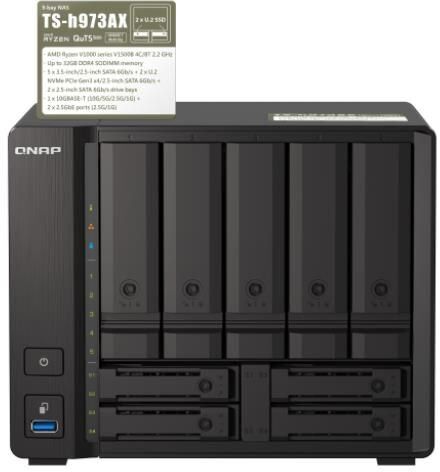 Qnap ts-h973ax-8g 9-bay nas amd ryzen v1500b rec 0/0 Videoproiettori Tv - video - fotografia Qnap ts-h973ax-8g 9-bay nas amd ryzen v1500b rec 0/0 Videoproiettori Tv - video - fotografia