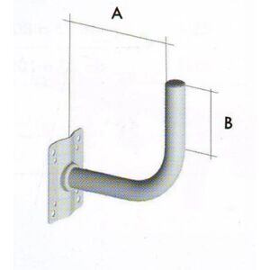 Bonomi Lampadari di Bonomi Massimo & C. S.n.c. Supporto a parete braccio lungo 44 cm zingato fuoco