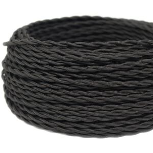 Perenz 1mt cavo elettrico a treccia  3x0,75mm colore nero