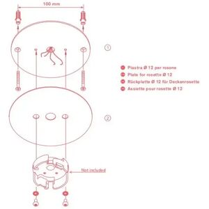 Rotaliana Dry h accessori / accessories / accessoires   lumen w cri piastra ø 12 per rosone (bianco opaco)