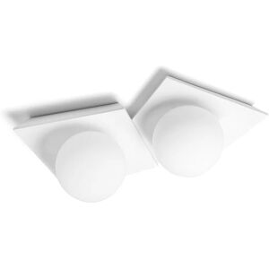 Sforzin illuminazione lampada a soffitto in gesso due luci con vetro opalino cicladi T388