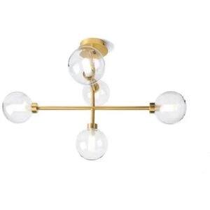 Miloox lampada da parete e soffitto vetro e ottone 5 luci dom  ART.1744.287