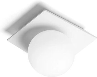 Sforzin illuminazione lampada a soffitto in gesso una luce con vetro opalino cicladi T387