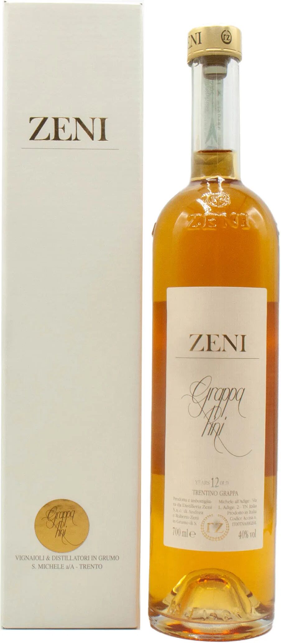 Distilleria Zeni Grappa Zeni Teroldego Pini Riserva 12 Anni 40%