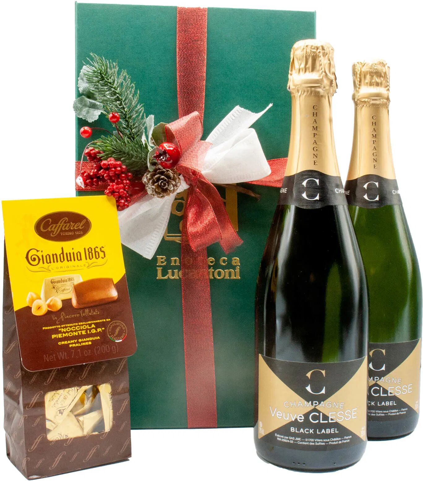 Confezione Regalo Doppia Champagne Veuve Clesse E Cioccolatini