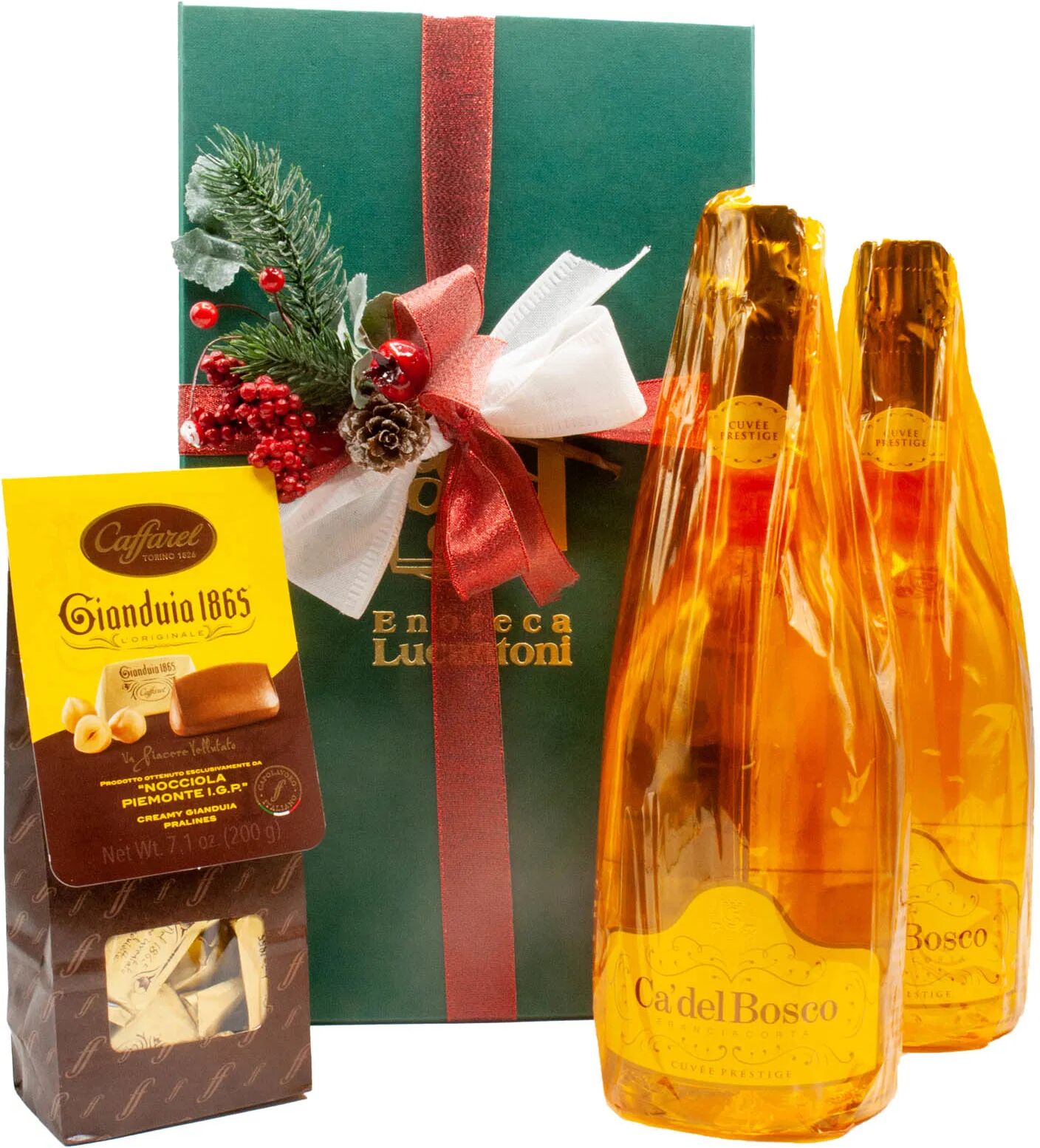 Confezione Regalo Doppia Franciacorta Ca' Del Bosco E Cioccolatini