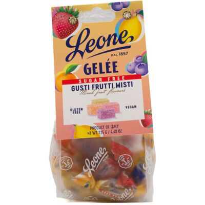 Leone Sacchetto Gelatine Senza Zuccheri Gusti Frutti Misti gr 100 Leone Sacchetto Gelatine Senza Zuccheri Gusti Frutti Misti gr 100