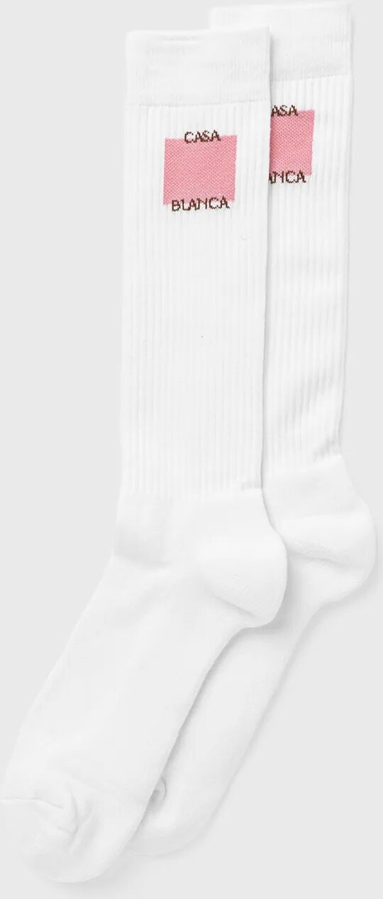 Casablanca MID CALF RIBBED SPORT SOCK men Socks white in taglia:L