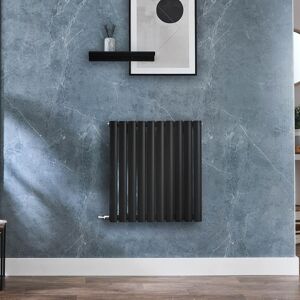 HudsonReed Radiatore Elettrico di Design Orizzontale - Nero - 635mm x 590mm (Pannello Singolo) - con Termostato Wi-Fi Esterno Retroilluminato - Revive - ECOSO by Hudson Reed HudsonReed Radiatore Elettrico di Design Orizzontale - Nero - 635mm x 590mm (Pannello Singolo) - con Termostato Wi-Fi Esterno Retroilluminato - Revive - ECOSO by Hudson Reed