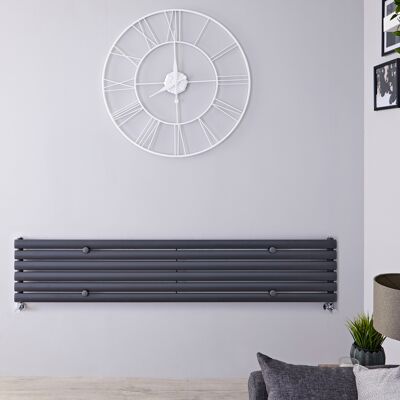 HudsonReed Radiatore di Design Orizzontale - Pannello Singolo - 354mm x 1780mm - Antracite - Revive HudsonReed Radiatore di Design Orizzontale - Pannello Singolo - 354mm x 1780mm - Antracite - Revive