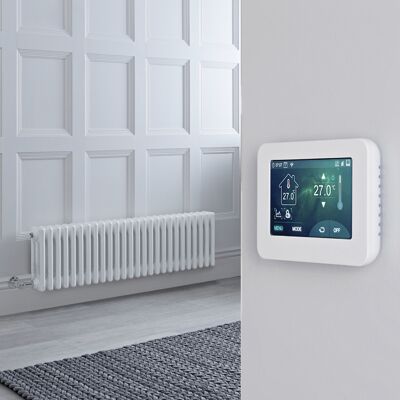 HudsonReed Radiatore Elettrico Orizzontale Tradizionale 3 Colonne Bianco 300x1190mm - Termostato Wi-Fi Touch - Regent HudsonReed Radiatore Elettrico Orizzontale Tradizionale 3 Colonne Bianco 300x1190mm - Termostato Wi-Fi Touch - Regent