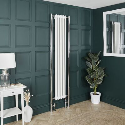 HudsonReed Radiatore a Colonna Verticale Doppio - Tubi di Supporto - Cromato - 2030mm x 455mm HudsonReed Radiatore a Colonna Verticale Doppio - Tubi di Supporto - Cromato - 2030mm x 455mm