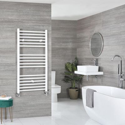 Hudson Reed Modello Etna Radiatore Asciugamani Moderno Bianco Elettrico e Idraulico Hudson Reed Modello Etna Radiatore Asciugamani Moderno Bianco Elettrico e Idraulico