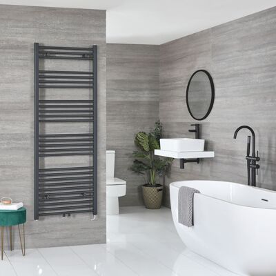 Bianchi Scaldasalviette Elettrico - 1600mm x 500mm - con Elemento Termostatico - Antracite - Neva Bianchi Scaldasalviette Elettrico - 1600mm x 500mm - con Elemento Termostatico - Antracite - Neva