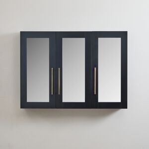 HudsonReed Mobiletto a Specchio da 600mm x 650mm Nero Grigio - Completo di Maniglie Moderne a Barra in Ottone Spazzolato - Cluo HudsonReed Mobiletto a Specchio da 600mm x 650mm Nero Grigio - Completo di Maniglie Moderne a Barra in Ottone Spazzolato - Cluo
