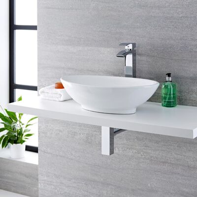 Lavabo bagno bianco Hudson Reed Kenton - Design minimalista moderno - 520x320mm Lavabo bagno bianco Hudson Reed Kenton - Design minimalista moderno - 520x320mm