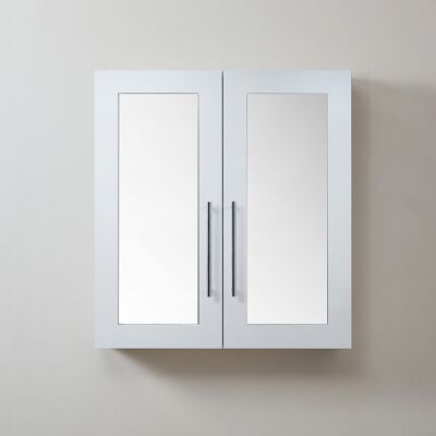 Hudson Reed Mobiletto a Specchio da 900mm x 650mm Bianco - Completo di Maniglie Moderne a Barra Cromate - Cluo Hudson Reed Mobiletto a Specchio da 900mm x 650mm Bianco - Completo di Maniglie Moderne a Barra Cromate - Cluo