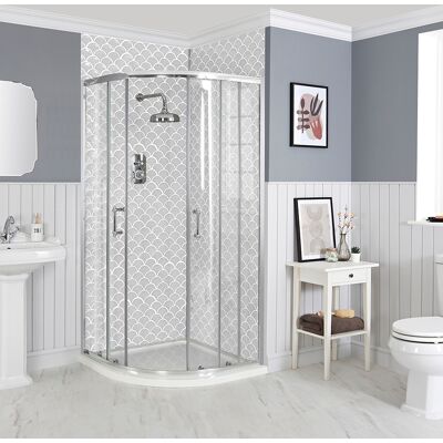 HudsonReed Box Doccia Tradizionale Semicircolare con Piatto Doccia -760mm x 760mm HudsonReed Box Doccia Tradizionale Semicircolare con Piatto Doccia -760mm x 760mm
