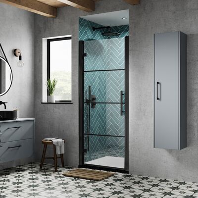HudsonReed Box Doccia con Porta a Battente Nera e Piatto Doccia - 800mm x 800mm HudsonReed Box Doccia con Porta a Battente Nera e Piatto Doccia - 800mm x 800mm