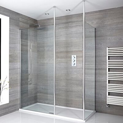 HudsonReed Doccia Walk-In Angolare con Parete e Piatto Doccia Bianco in Diverse Misure - Sera HudsonReed Doccia Walk-In Angolare con Parete e Piatto Doccia Bianco in Diverse Misure - Sera
