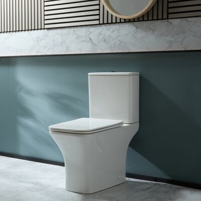 Hudson Reed Sanitario WC Monoblocco Moderno con Sedile a Chiusura Ammortizzata e Pulsante di Scarico Nero - Avenham Hudson Reed Sanitario WC Monoblocco Moderno con Sedile a Chiusura Ammortizzata e Pulsante di Scarico Nero - Avenham